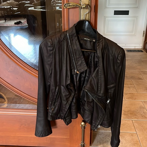 Black Leather Jacket Ark & Co - Picture 1 of 2